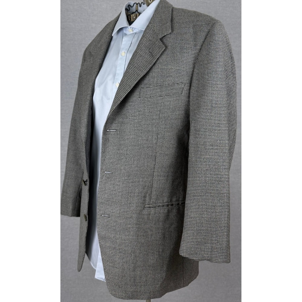 Ermenegildo Zegna Soft Blazer Mens 42R Grey Micro Houndstooth Sport Coat